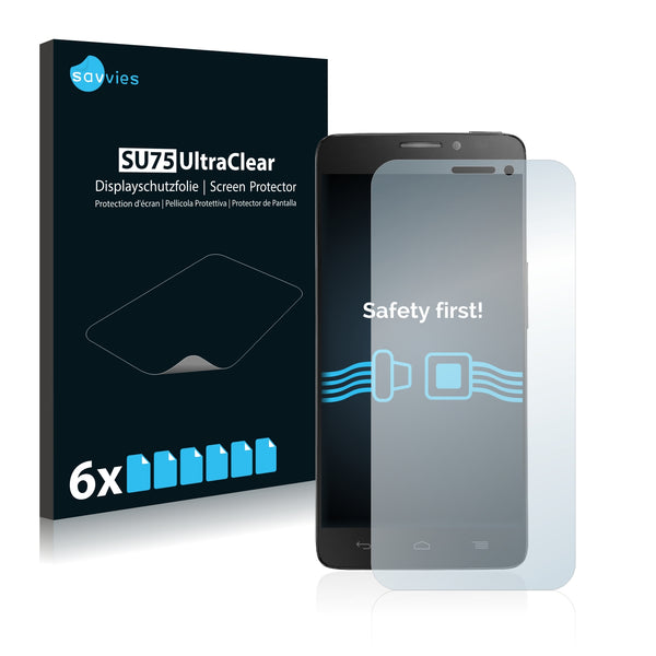 6x Savvies SU75 Screen Protector for Alcatel One Touch Idol X 6040D