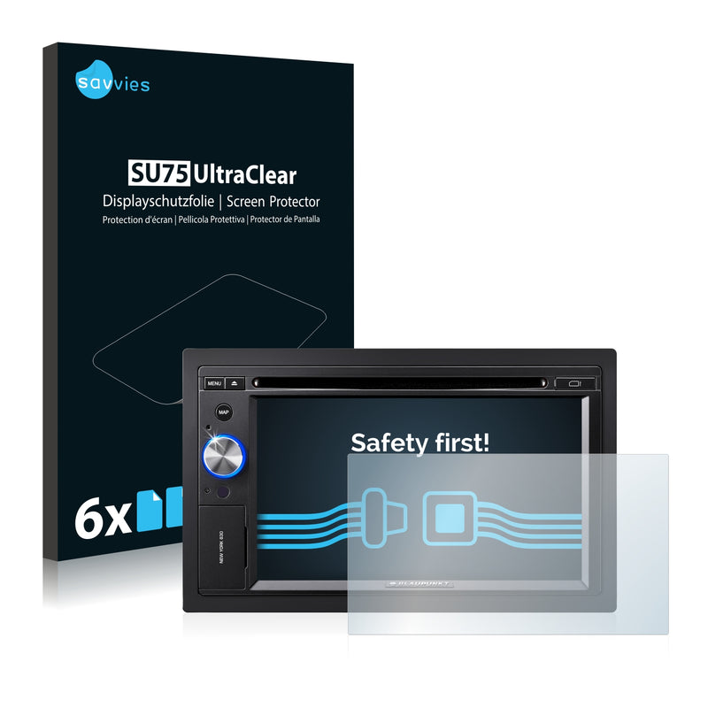 6x Savvies SU75 Screen Protector for Blaupunkt New York 830 (World)