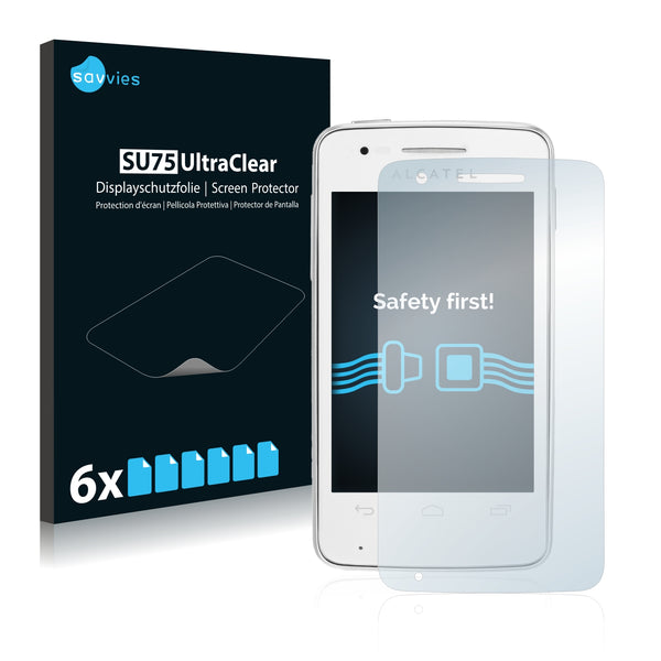 6x Savvies SU75 Screen Protector for Alcatel One Touch OT-4030X SPop