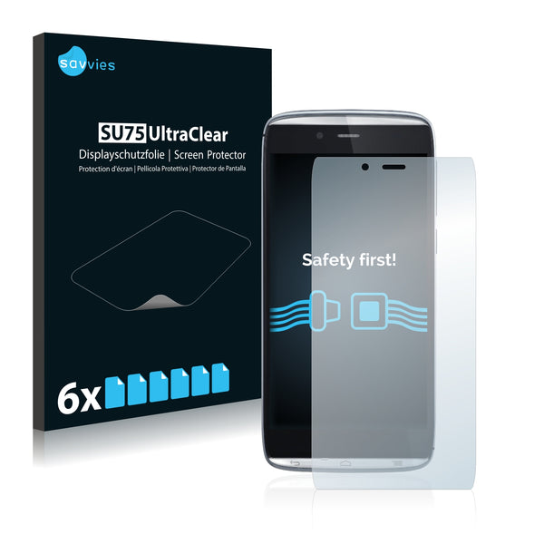 6x Savvies SU75 Screen Protector for Alcatel One Touch Idol Alpha