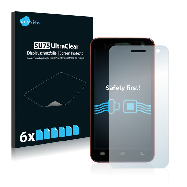 6x Savvies SU75 Screen Protector for Mediacom PhonePad Duo S501