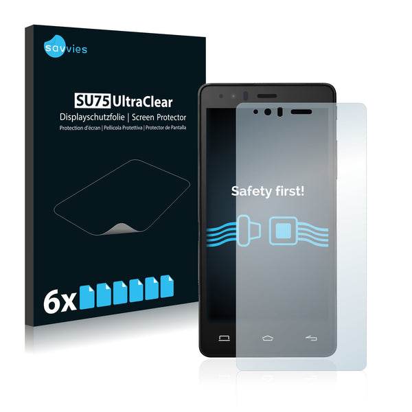 6x Savvies SU75 Screen Protector for BQ Aquaris E5 HD