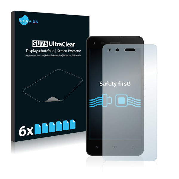 6x Savvies SU75 Screen Protector for BQ Aquaris M4.5