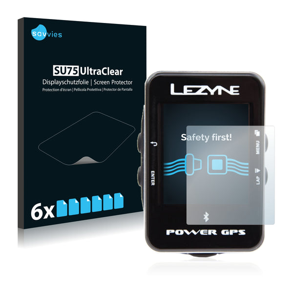 6x Savvies SU75 Screen Protector for Lezyne Power GPS