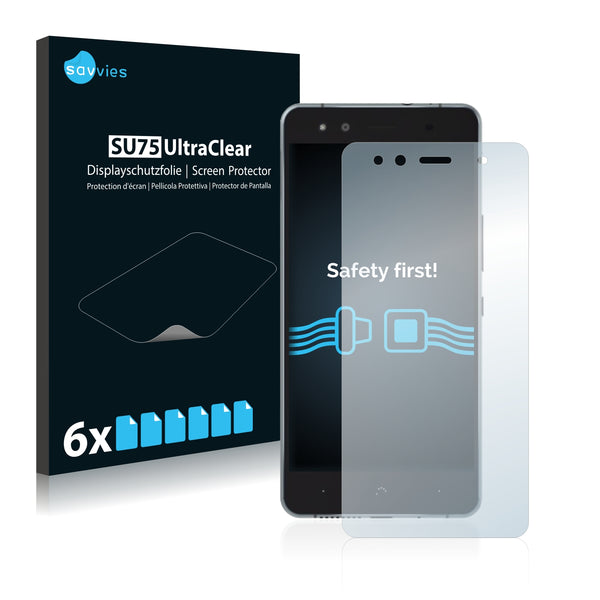 6x Savvies SU75 Screen Protector for BQ Aquaris X5 Cyanogen
