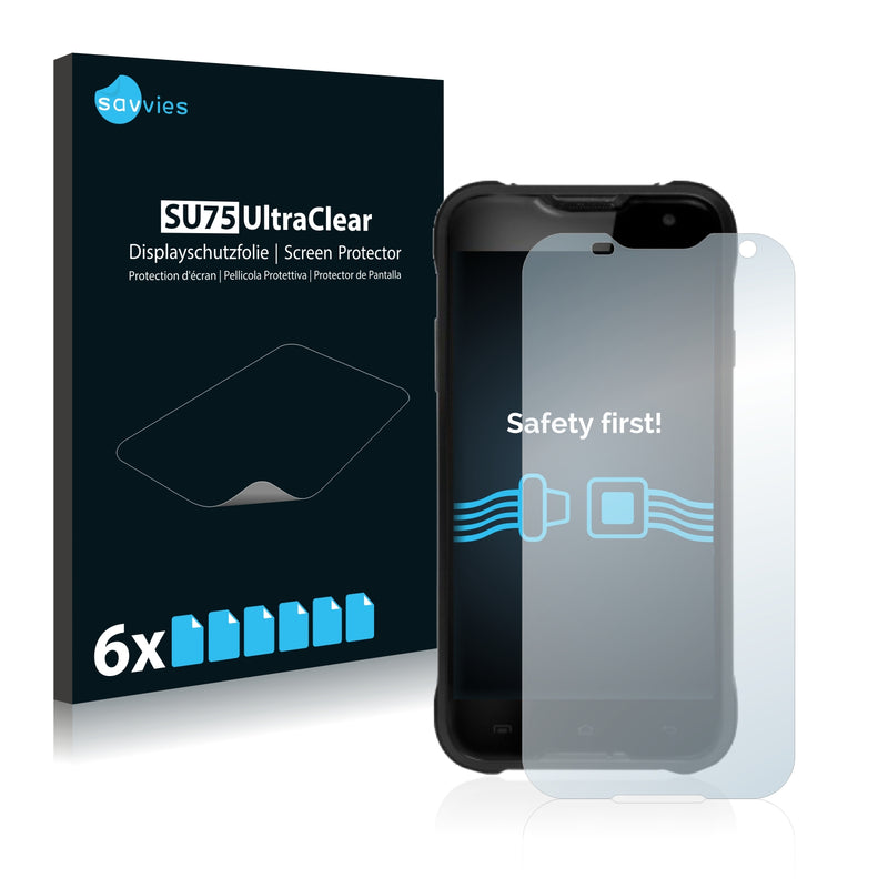 6x Savvies SU75 Screen Protector for GoClever Quantum2 500 Rugged