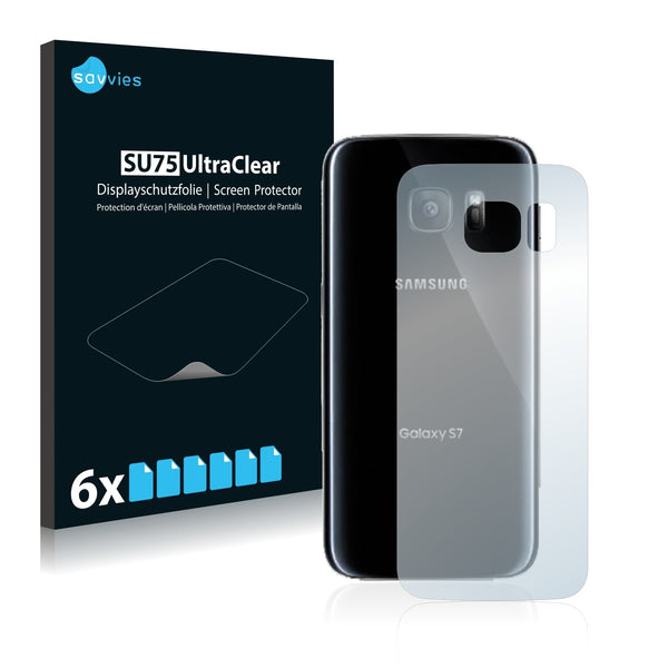 6x Savvies SU75 Screen Protector for Samsung Galaxy S7 (Back)