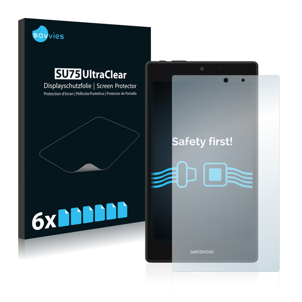 6x Savvies SU75 Screen Protector for Medion Lifetab P7331 (MD 99195)