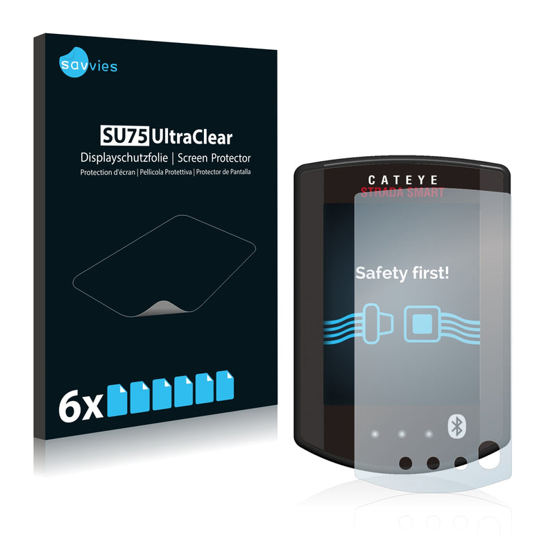 6x Savvies SU75 Screen Protector for Cateye Strada Smart