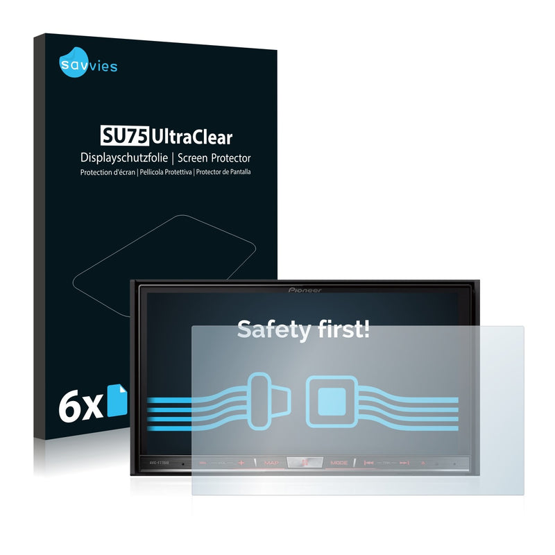 6x Savvies SU75 Screen Protector for Pioneer AVIC-F77DAB