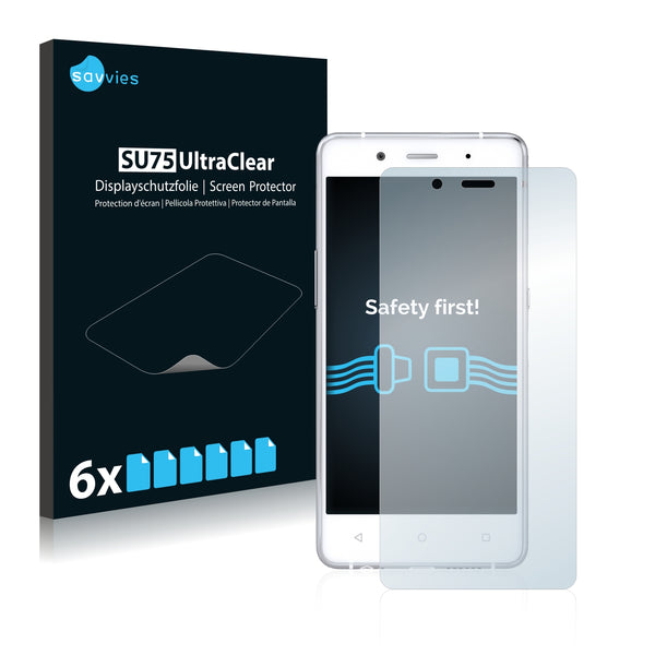 6x Savvies SU75 Screen Protector for BQ Aquaris X5 Plus