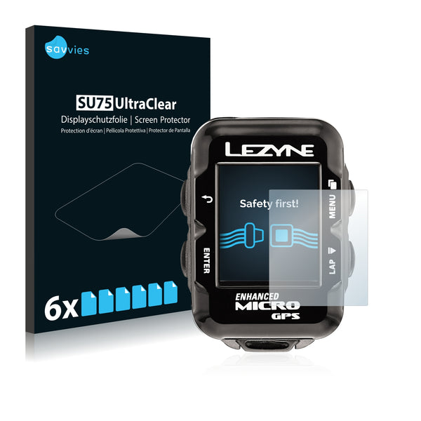 6x Savvies SU75 Screen Protector for Lezyne Micro GPS
