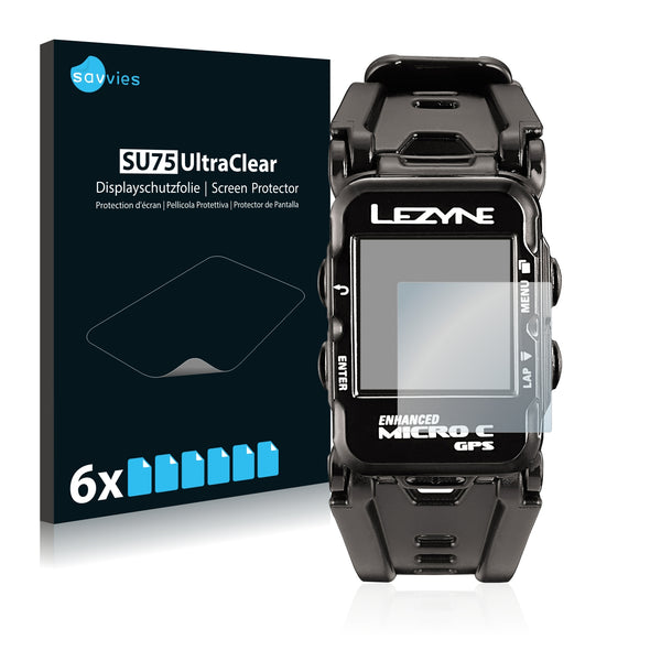 6x Savvies SU75 Screen Protector for Lezyne Micro C GPS Watch