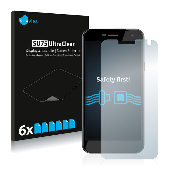 6x Savvies SU75 Screen Protector for Wileyfox Spark