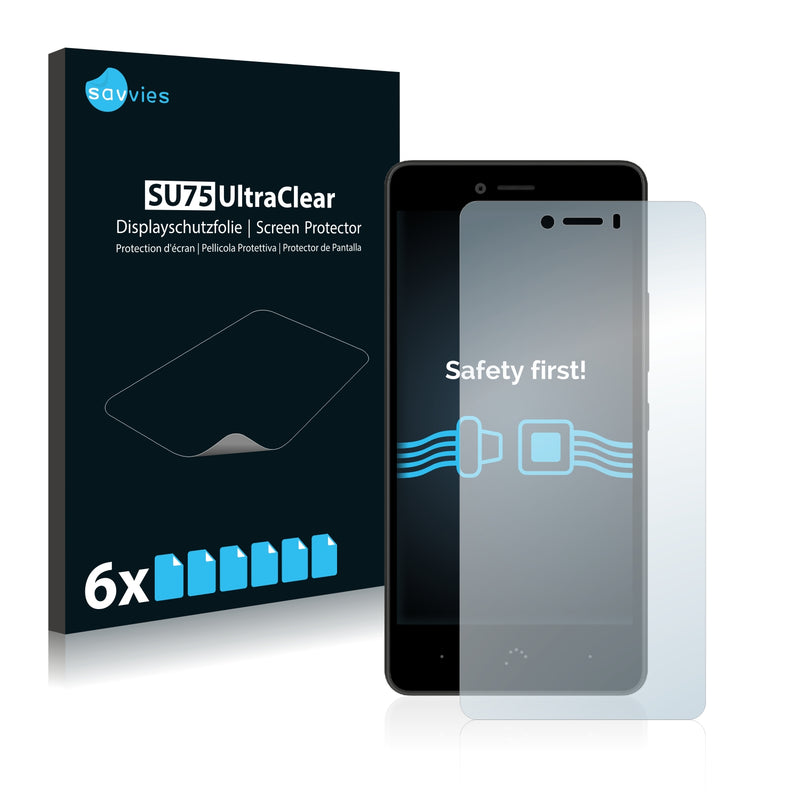 6x Savvies SU75 Screen Protector for BQ Aquaris U
