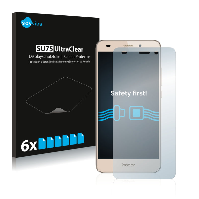 6x Savvies SU75 Screen Protector for Honor 7 Lite