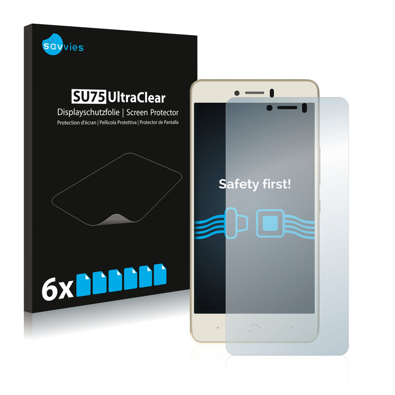 6x Savvies SU75 Screen Protector for BQ Aquaris U Plus