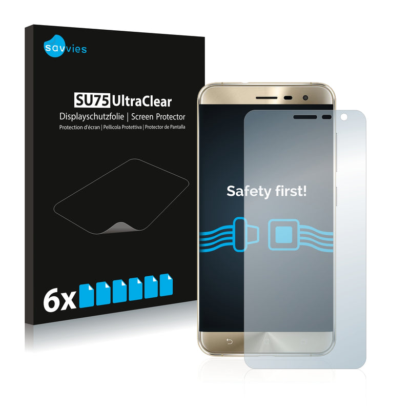 6x Savvies SU75 Screen Protector for Asus ZenFone 3 ZE552KL