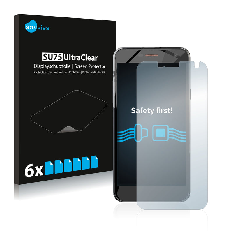 6x Savvies SU75 Screen Protector for Wileyfox Spark Plus