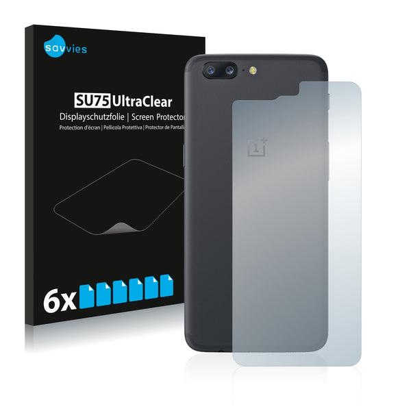 6x Savvies SU75 Screen Protector for OnePlus 5 (Back)