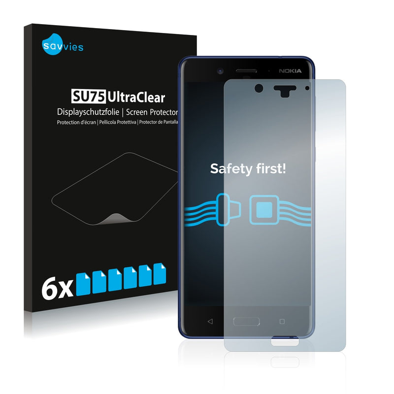 6x Savvies SU75 Screen Protector for Nokia 8