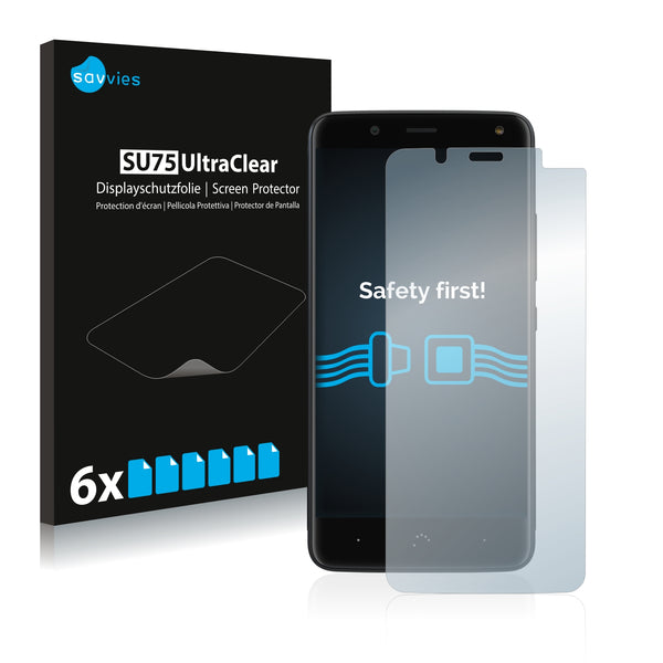 6x Savvies SU75 Screen Protector for BQ Aquaris V Plus