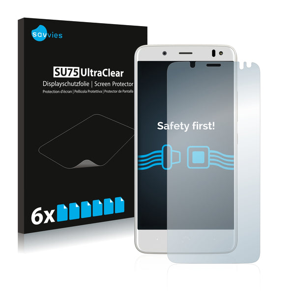 6x Savvies SU75 Screen Protector for BQ Aquaris U2 Lite
