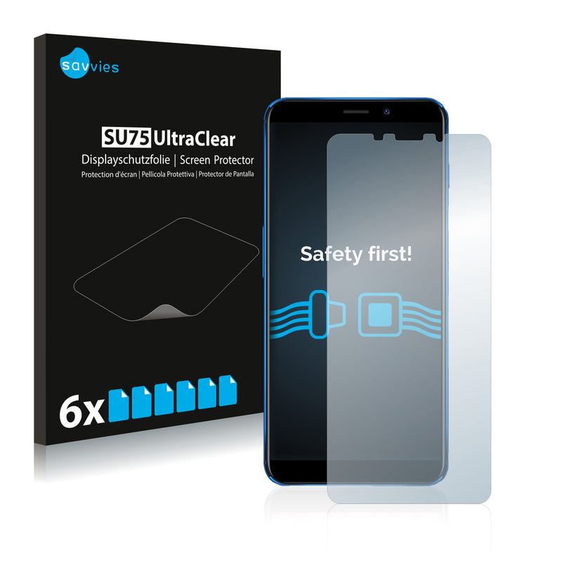 6x Savvies SU75 Screen Protector for Meizu M6s