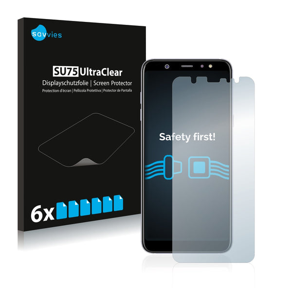 6x Savvies SU75 Screen Protector for Samsung Galaxy A6 Plus 2018