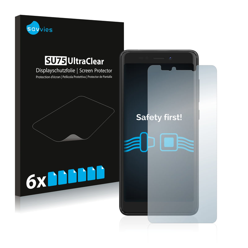 6x Savvies SU75 Screen Protector for Wiko Jerry 3