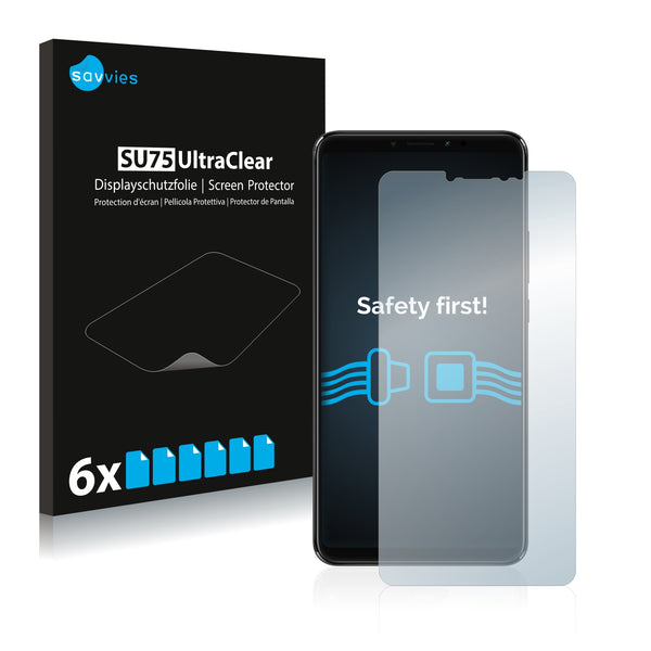 6x Savvies SU75 Screen Protector for Xiaomi Mi Max 3 Pro