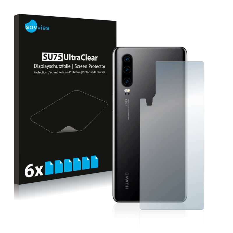 6x Savvies SU75 Screen Protector for Huawei P30 (Back)