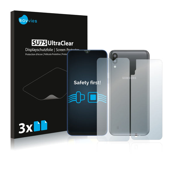 6x Savvies SU75 Screen Protector for Samsung Galaxy M10 (Front + Back)