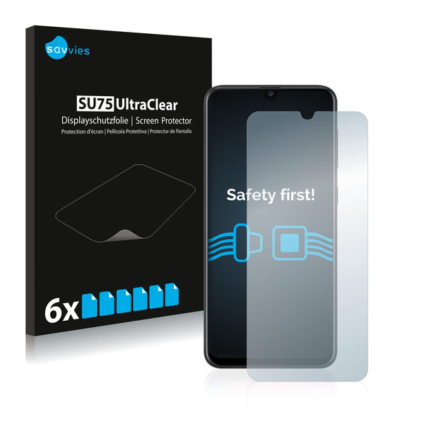6x Savvies SU75 Screen Protector for Samsung Galaxy A20