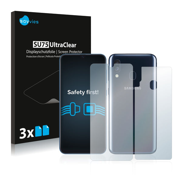 6x Savvies SU75 Screen Protector for Samsung Galaxy A40 (Front + Back)