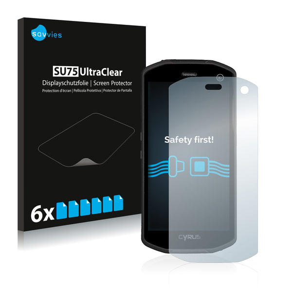 6x Savvies SU75 Screen Protector for Cyrus CS28 Hipster Rev2