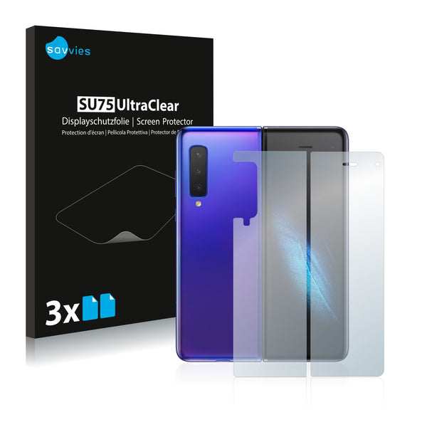 6x Savvies SU75 Screen Protector for Samsung Galaxy Fold (Front + Back)