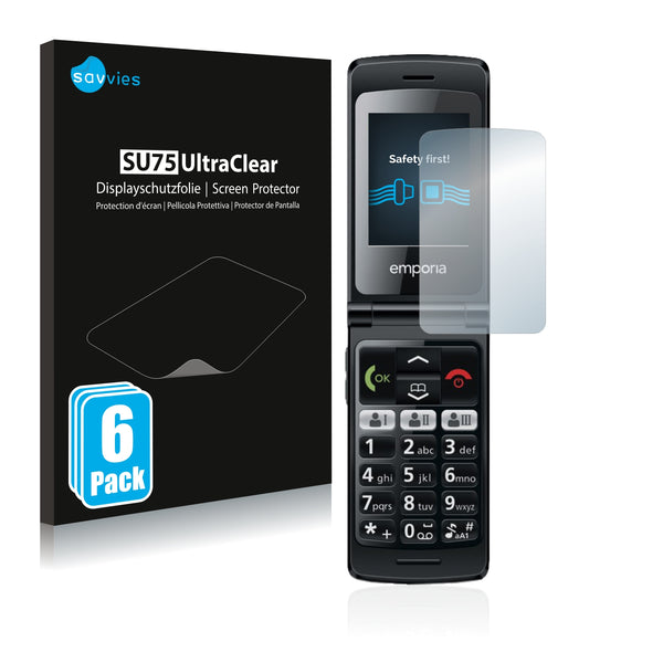 6x Savvies SU75 Screen Protector for Emporia emporiaFLIPbasic