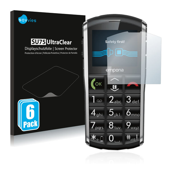 6x Savvies SU75 Screen Protector for Emporia emporiaPURE
