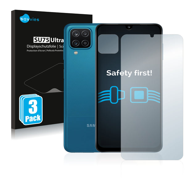 6x Savvies SU75 Screen Protector for Samsung Galaxy A12 (Front + cam)