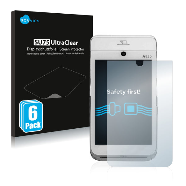 6x Savvies SU75 Screen Protector for Concardis Mobile A920