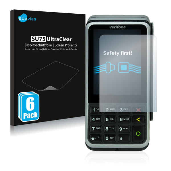 6x Savvies SU75 Screen Protector for Concardis V400m