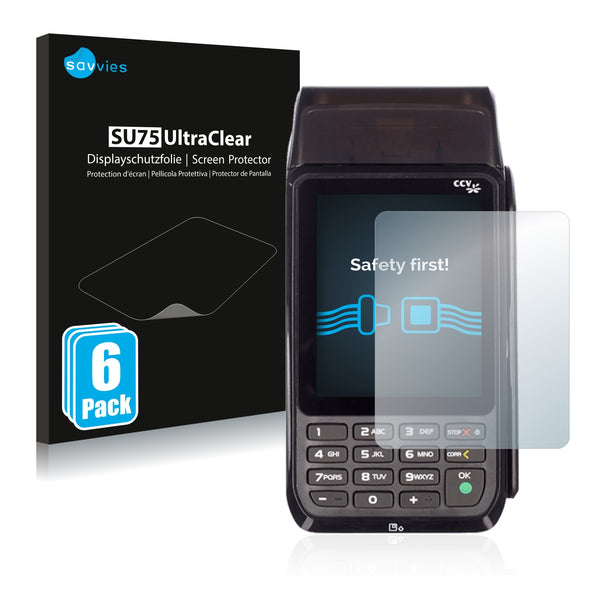 6x Savvies SU75 Screen Protector for Concardis Mobile Premium