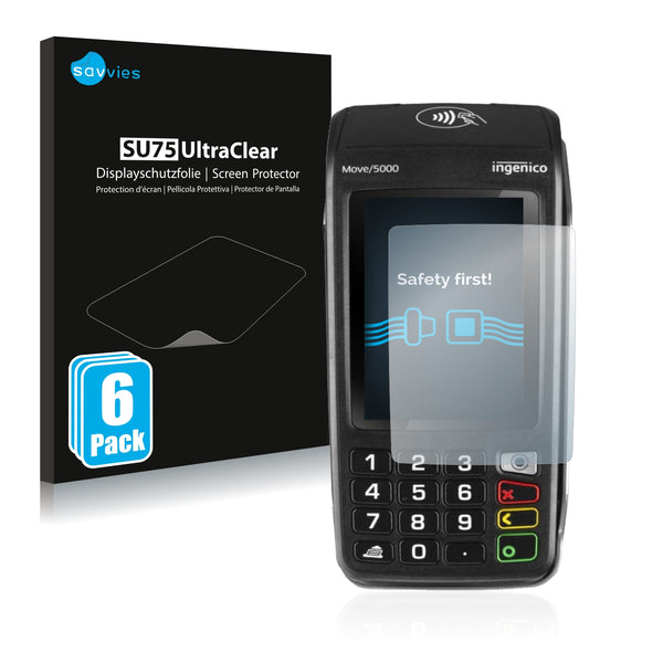6x Savvies SU75 Screen Protector for Concardis Move 5000