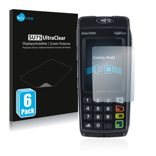 6x Savvies SU75 Screen Protector for Concardis Desk 5000