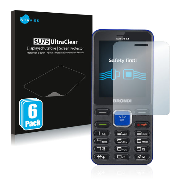 6x Savvies SU75 Screen Protector for Brondi Brio