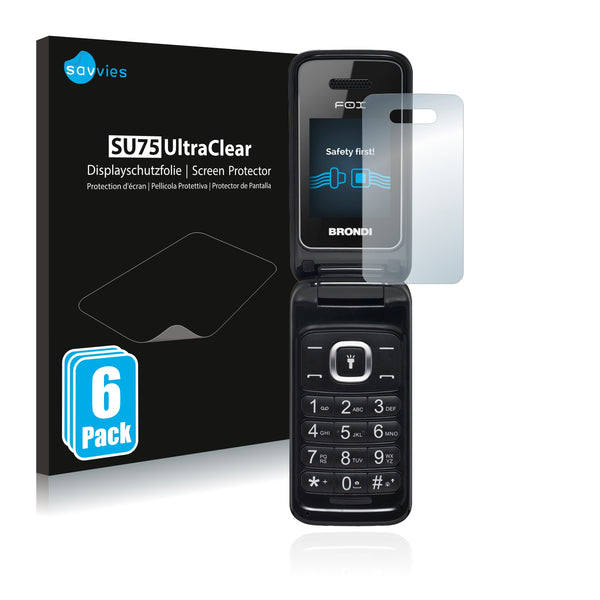 6x Savvies SU75 Screen Protector for Brondi Fox