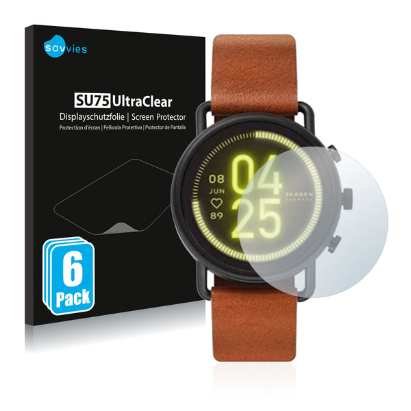 6x Savvies SU75 Screen Protector for Skagen Connected Falster 3 (42 mm)