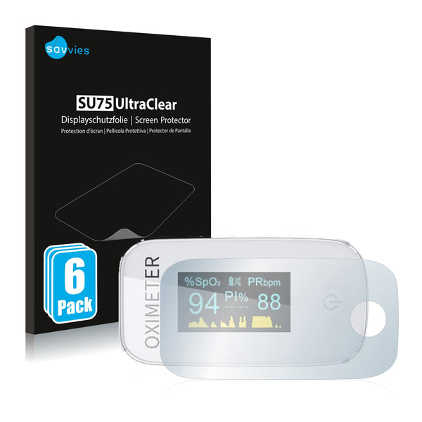 6x Savvies SU75 Screen Protector for Mommed Pulse Oximeter