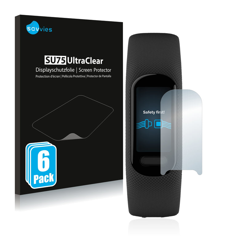 6x Savvies SU75 Screen Protector for Garmin Vivosmart ScreenShield